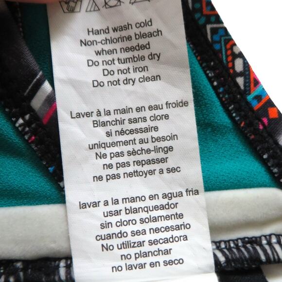 Kenneth Cole Bikini Top Bathing Suit Adj Straps Colorful Beach Summer Sz Small 4 - Picture 9 of 13